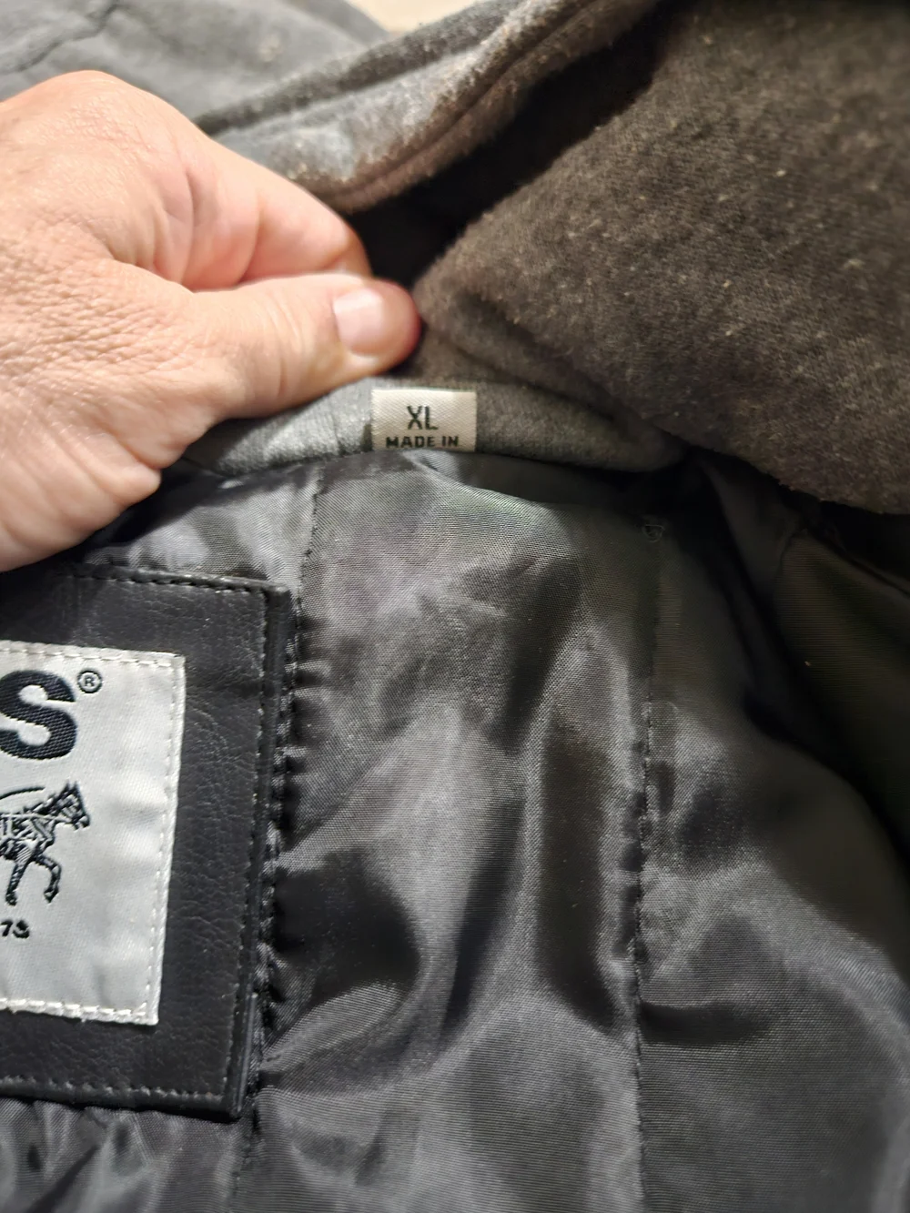 Levis Black Faux Leather Zip Jacket
